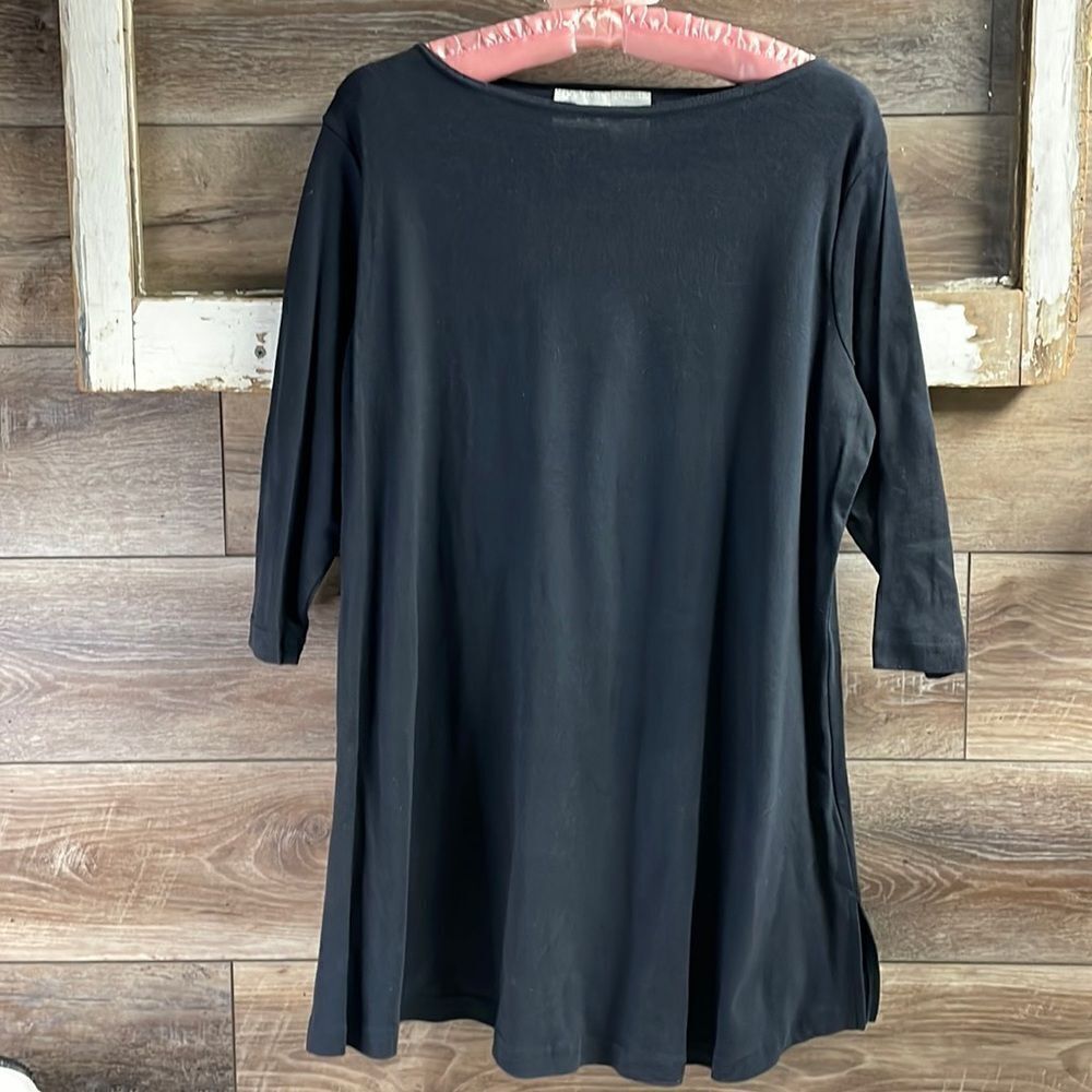Remo Maternity Ladies Pullover Top Blouse Black , Size Medium